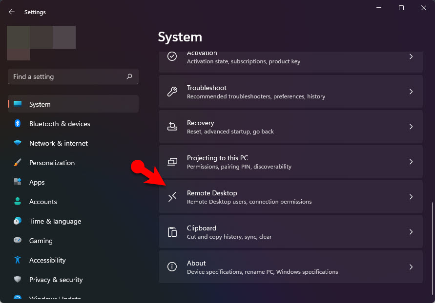 Access Remote Desktop