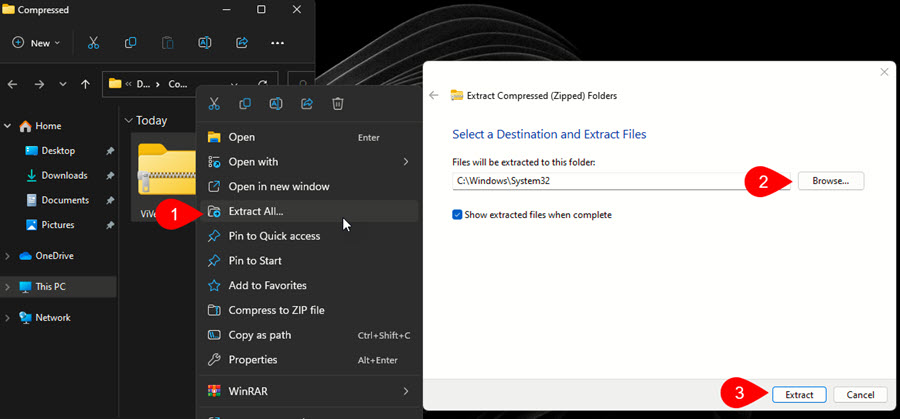 Extract Vivetool In System32