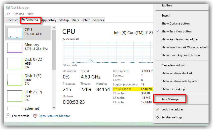 Determine Virtualization Technology Is Enabled Or Disabled