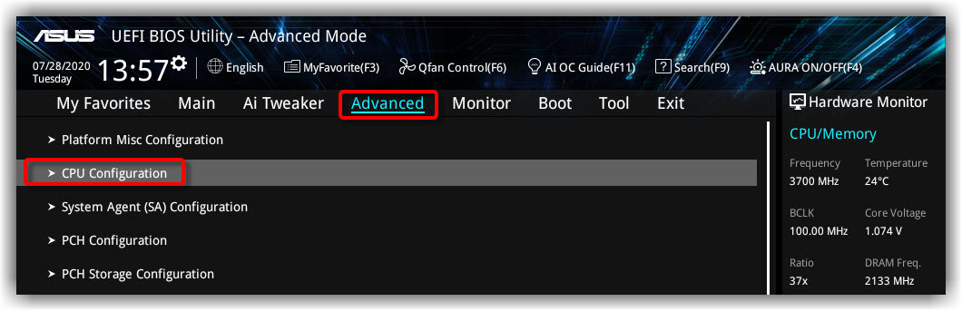 Enable Virtualizatio Technology