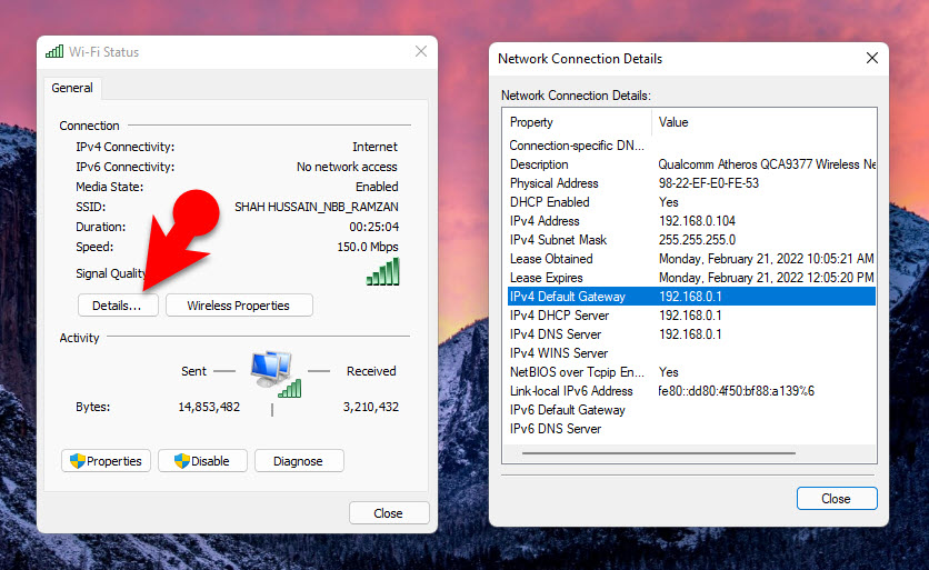 Find Default Geteway Ip Address