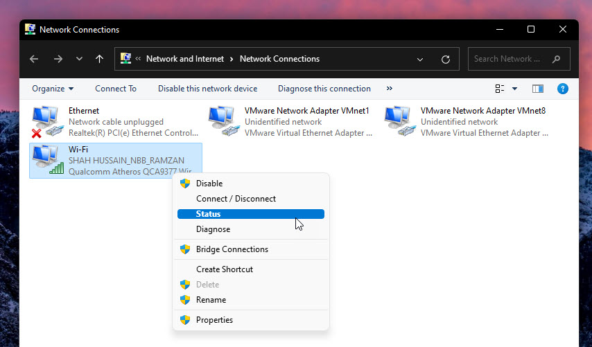 Show Network Status