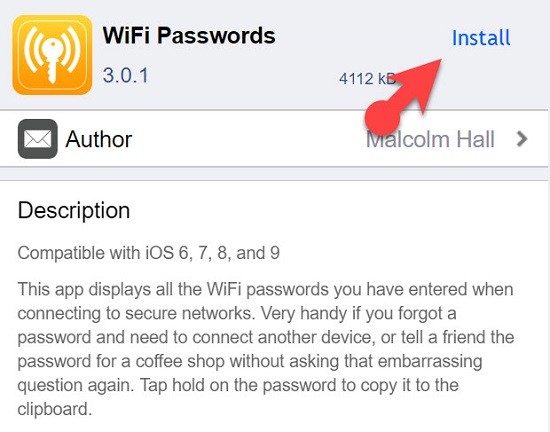 Install Wifi Password Tweak