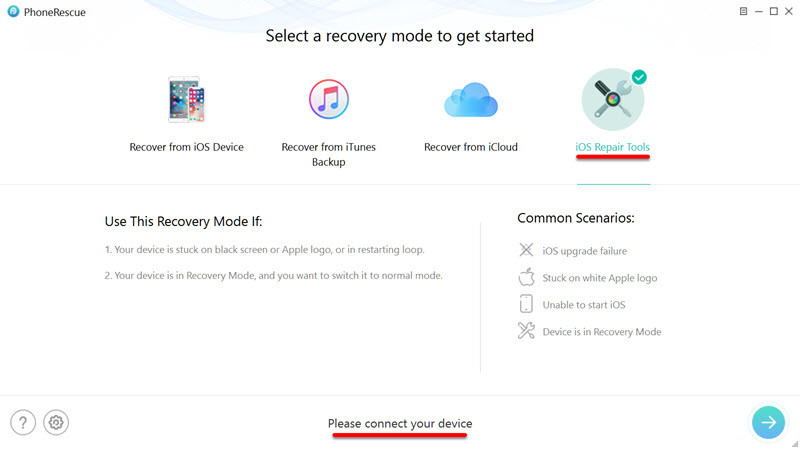 Select A Recovery Mode To Get Started