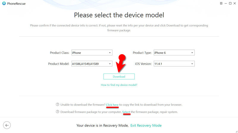 Select Device Model