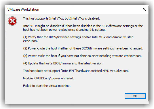 Intel Vt X Is Disabled