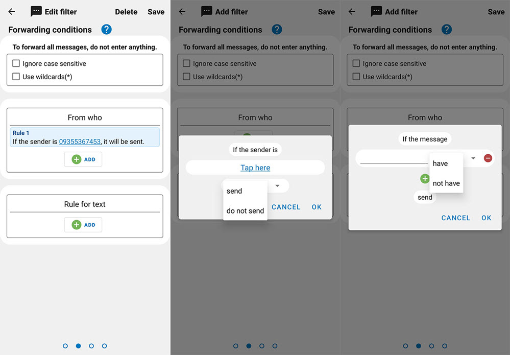 Sms Forwarding Settings