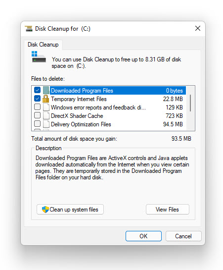 Basic Disk Cleanup