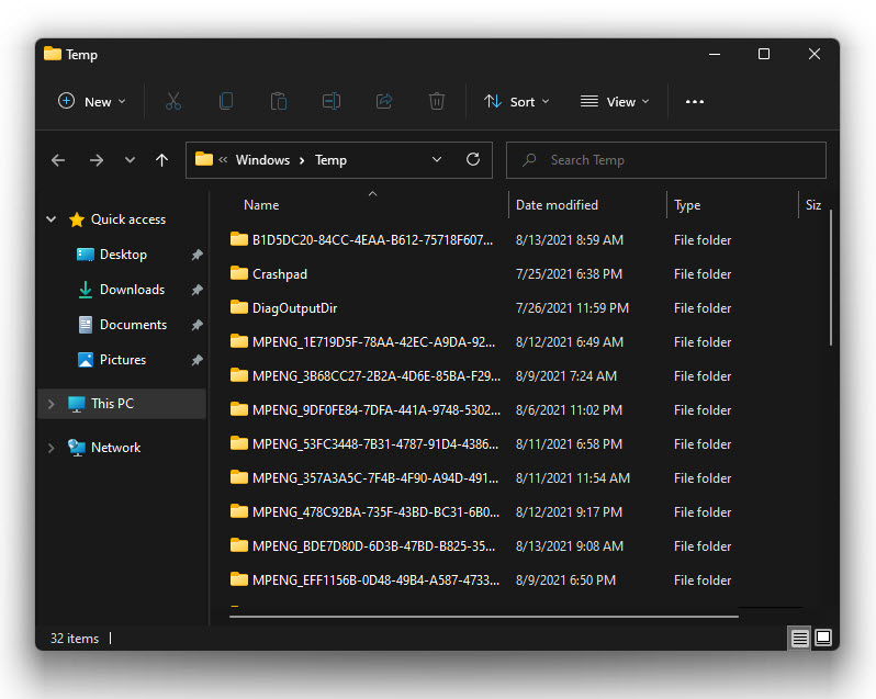 Clean The Temporary Files
