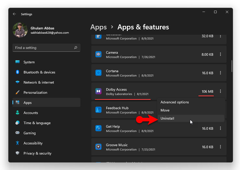 Uninstall Apps In Windows 11