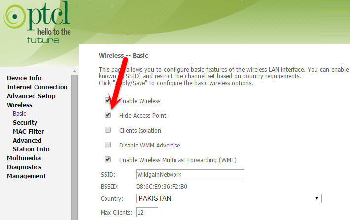 Hide Access Point Name