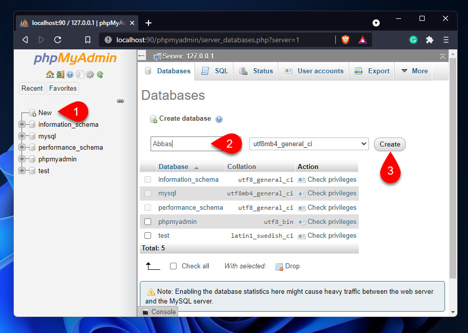 Create A New Database