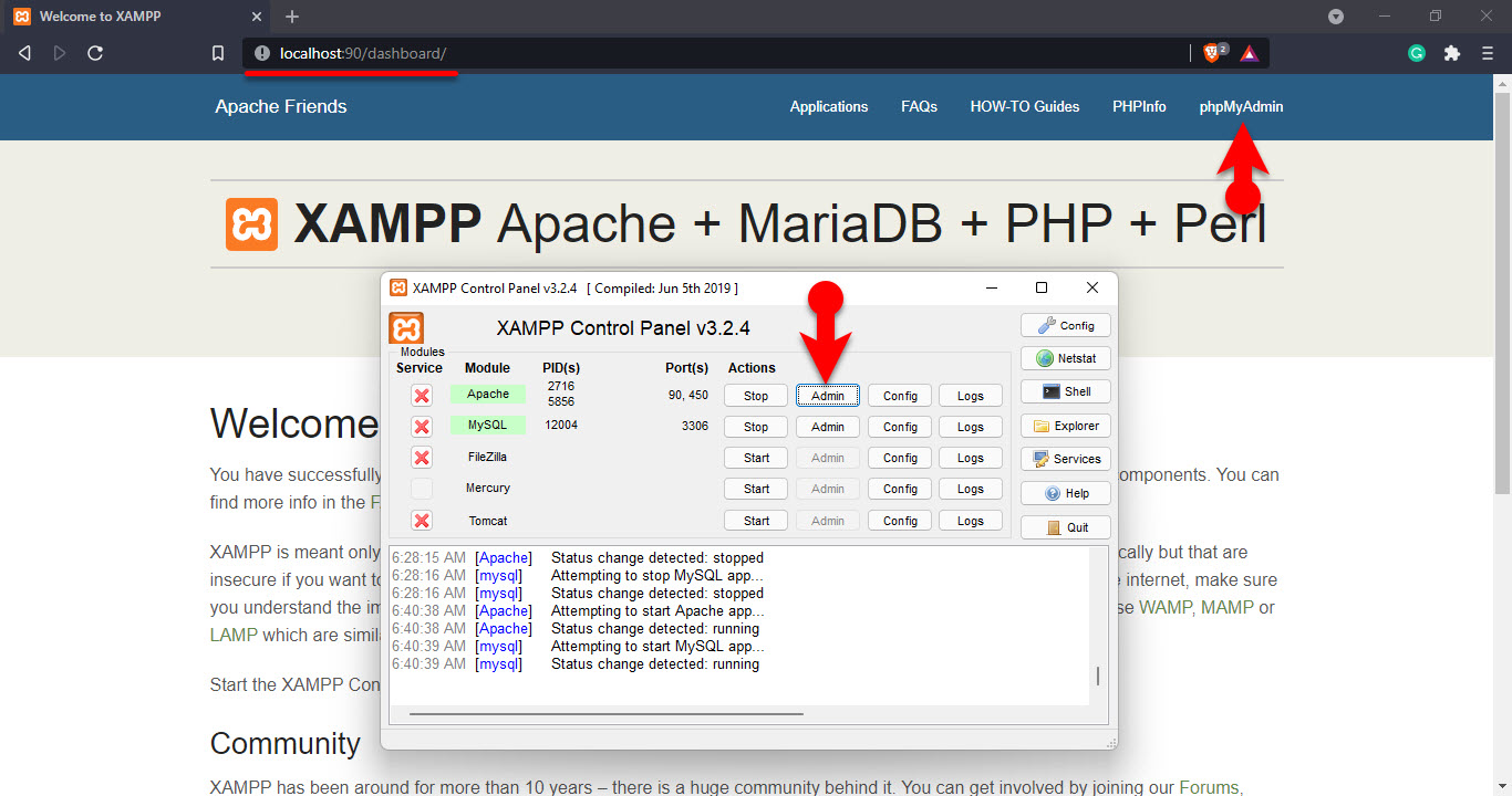 Go To The Phpmyadmin