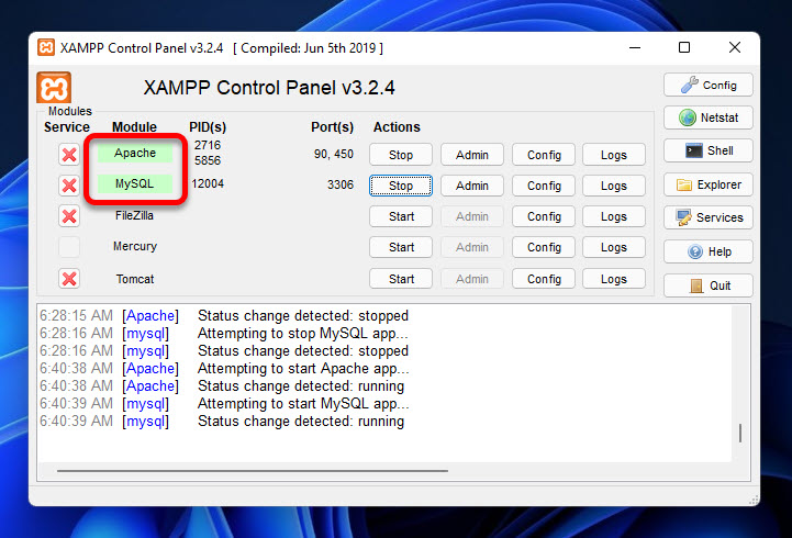 Run Apache And Mysql