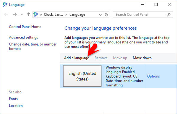 Change Your Language Preferences