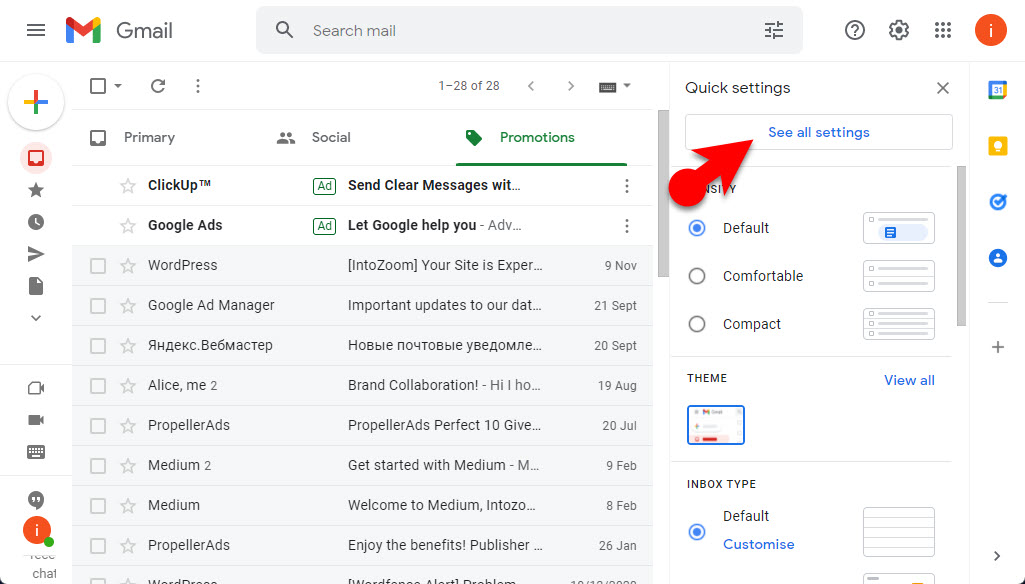 Access Gmail All Settings