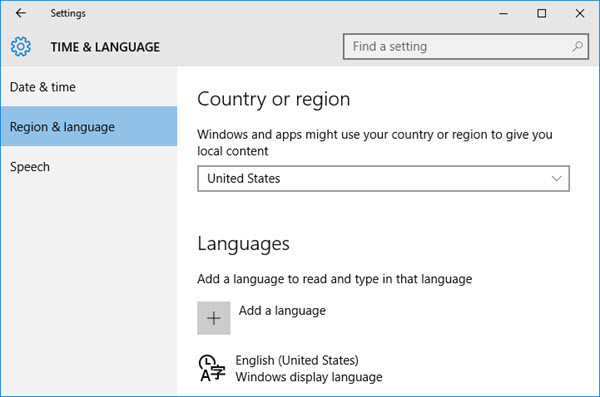Region Language