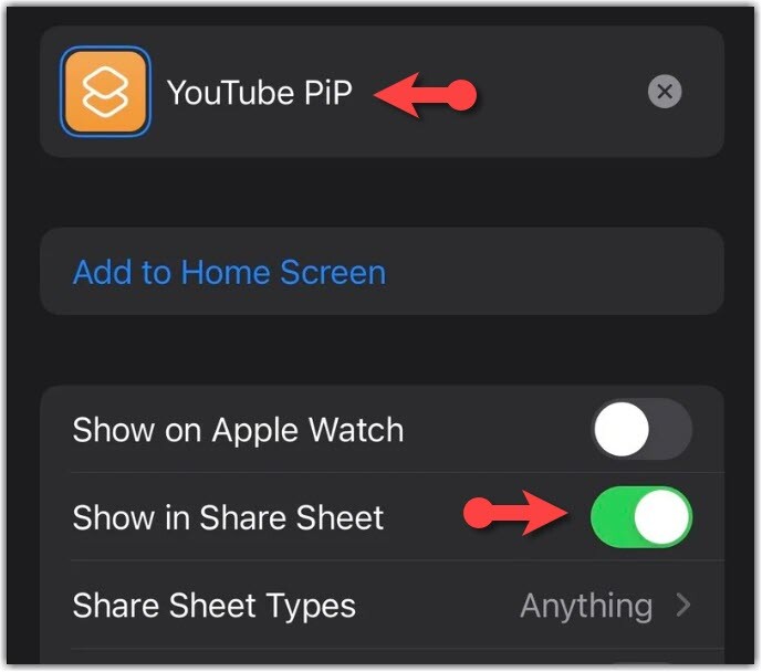YouTube Pip Shortcut 8