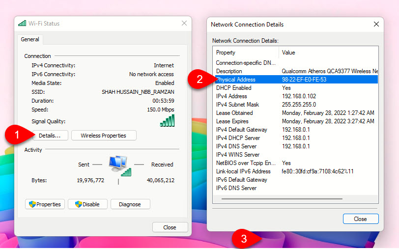 3 Find Mac Address
