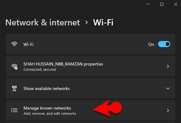 Manage Known Networks 2