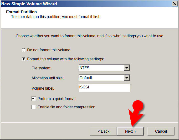 Format Partition 2