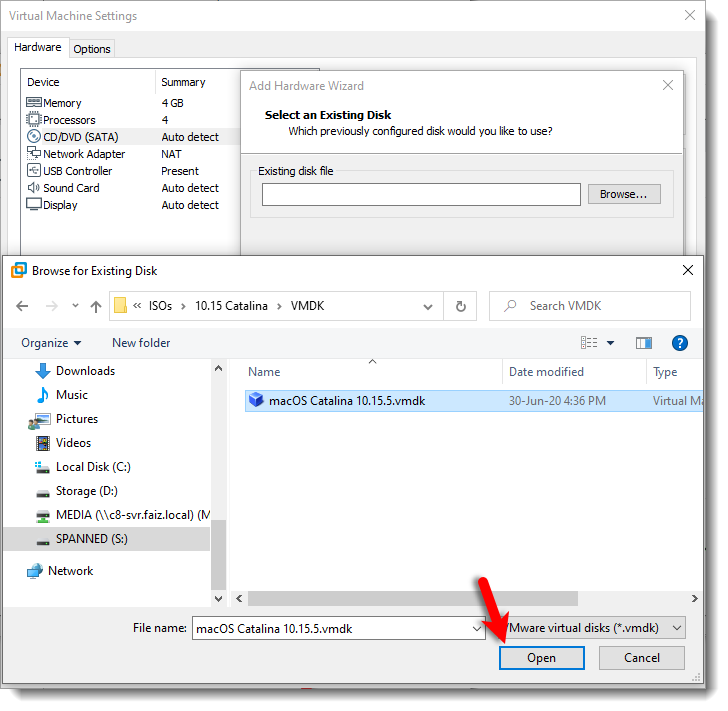 Select Macos Catalina Vmdk