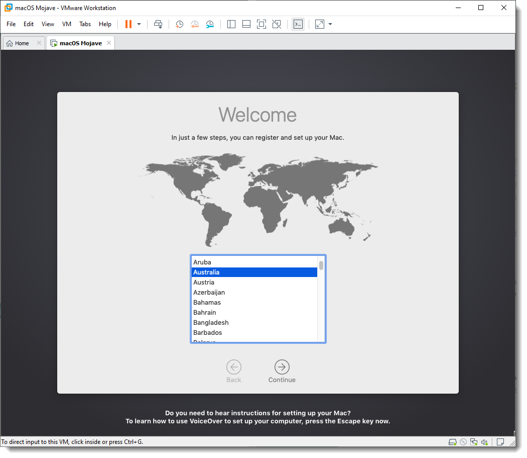 Macos Mojave Welcome Vmware