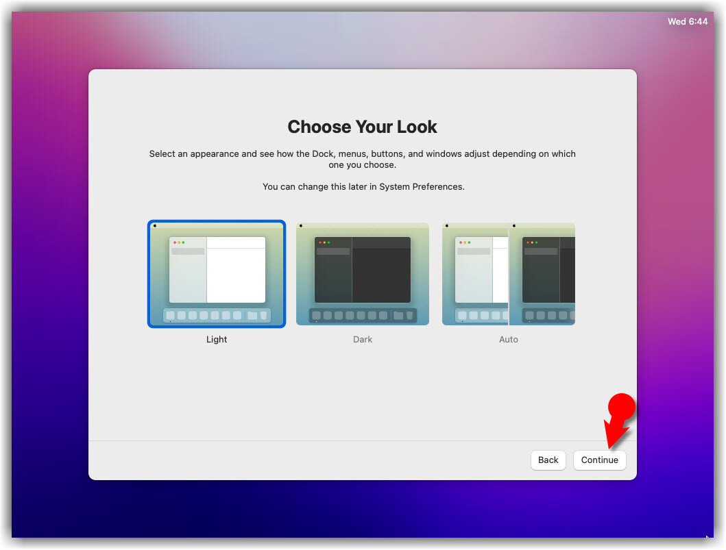 Choose An Appearance Dark Or Light Mode