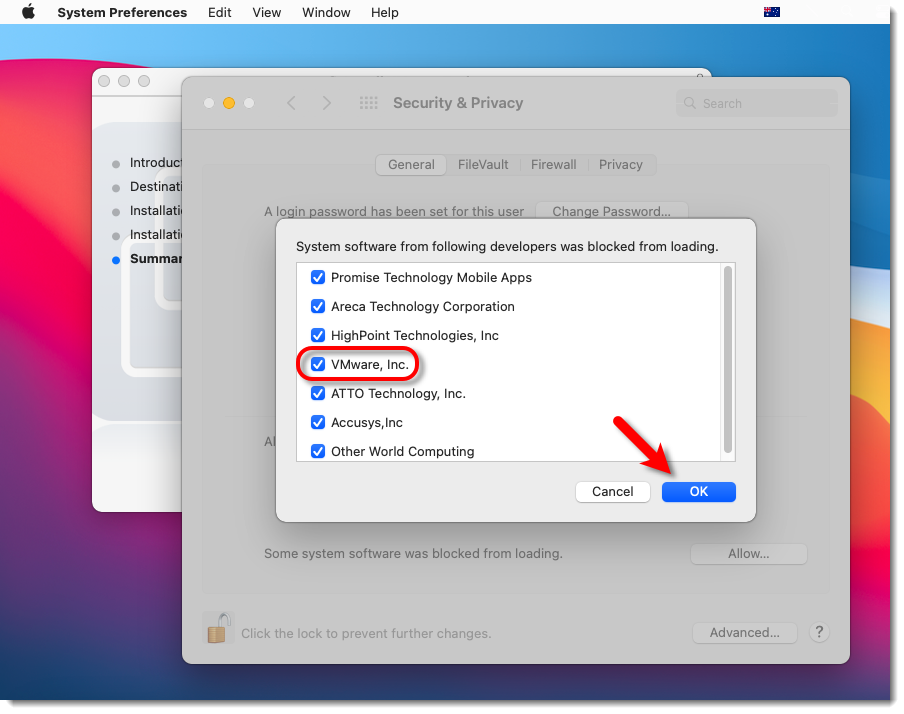 Select Vmware Inc And Click Ok