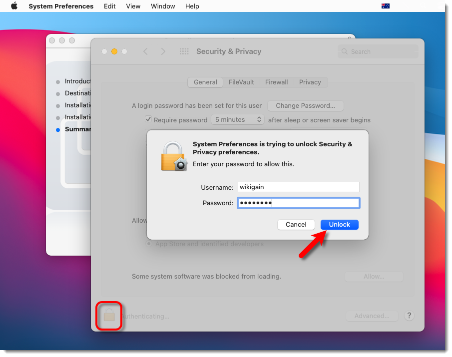 Unlock Security And Privact Preferences