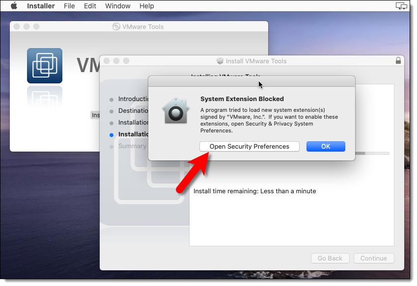 Go To Security Preferences
