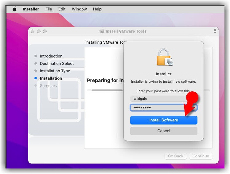 Install Software Username Password