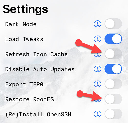 Refresh Icon Cache And Restore Rootfs