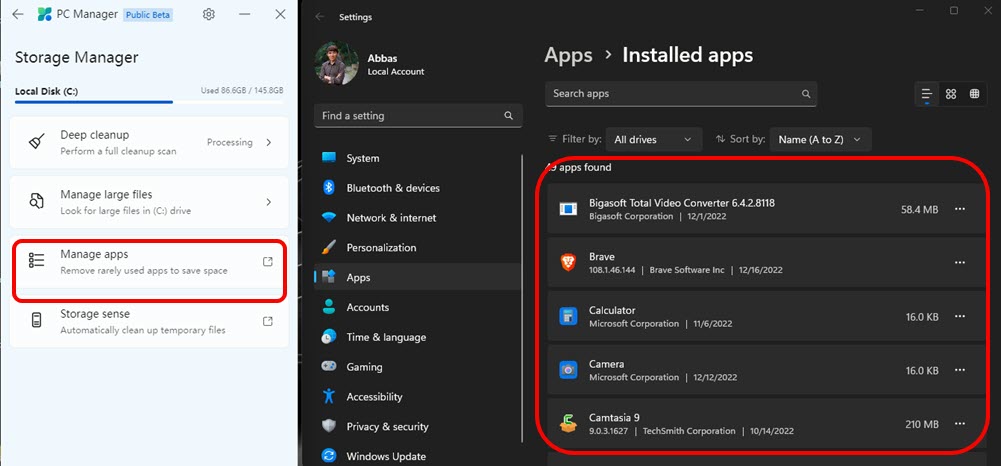 Manage Apps