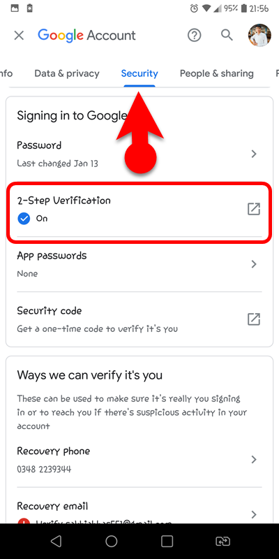 COMMENT SECURISER MON COMPTE GOOGLE visual data 8