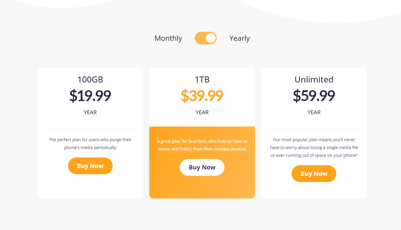 G Cloud Backup Pricing Plans