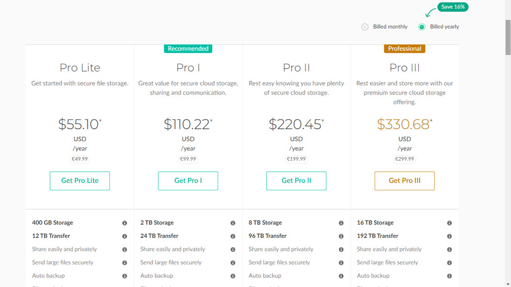 Individual Pricing Plans Of Mega