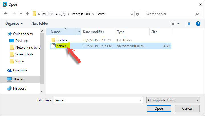Open Installed Virtual Machine