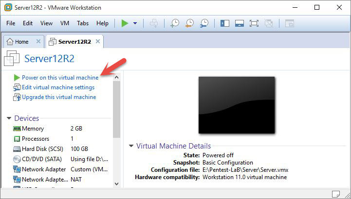 Power On This Virtual Machine