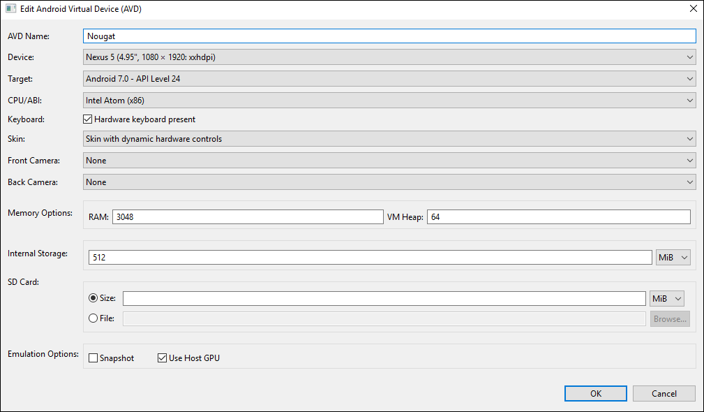 02 Emulator Settings