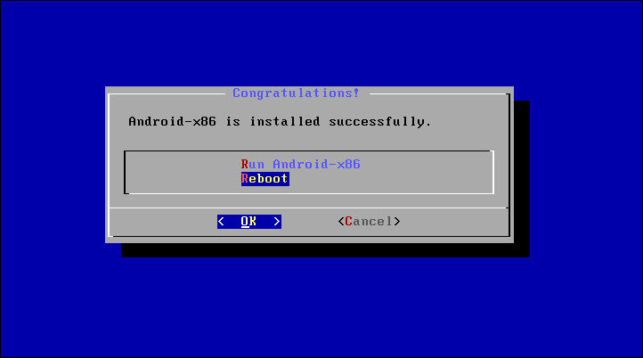 21 Android X86 Installed Successfully