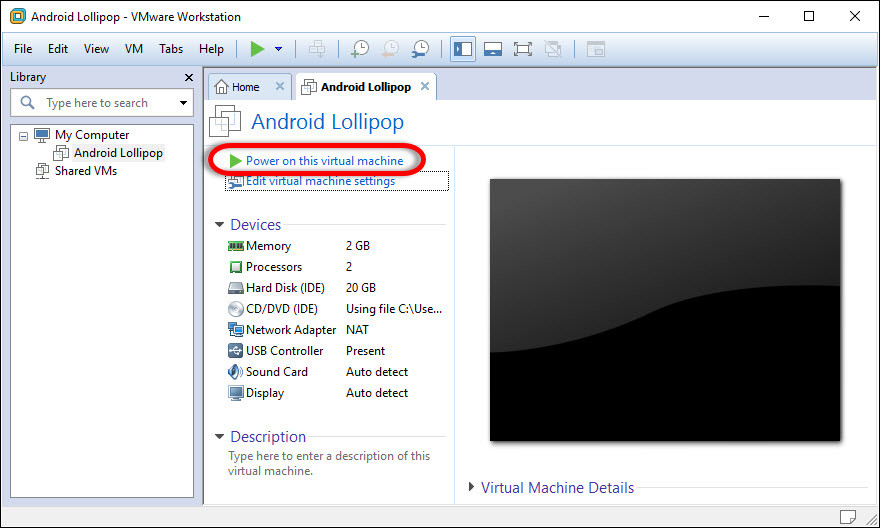 Play Android Lollipop Vm