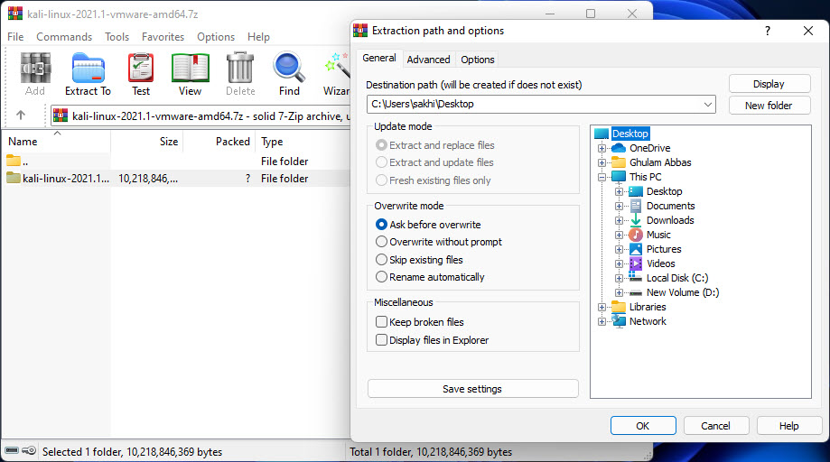 Extract Kali
