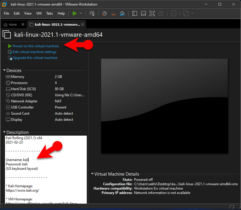 Kali Linux Login Credentials