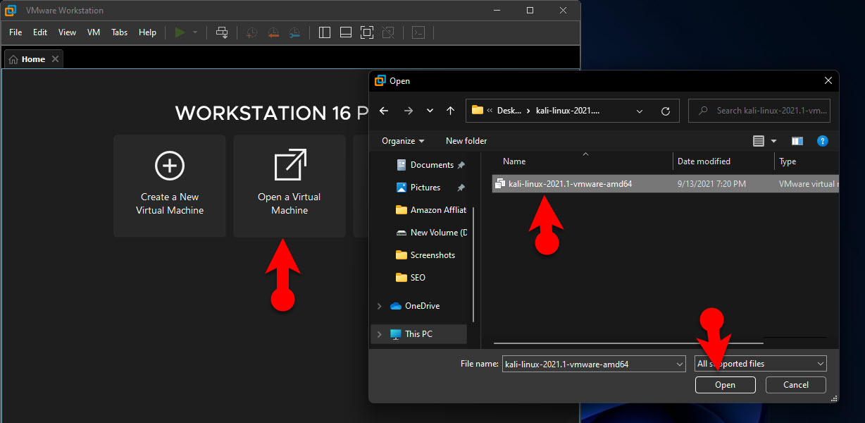 Open A Virtual Machine