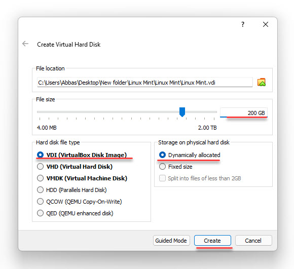 Vm Storage Size
