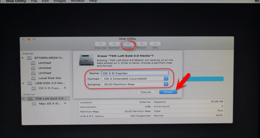Create Partition For Os X El Capitan