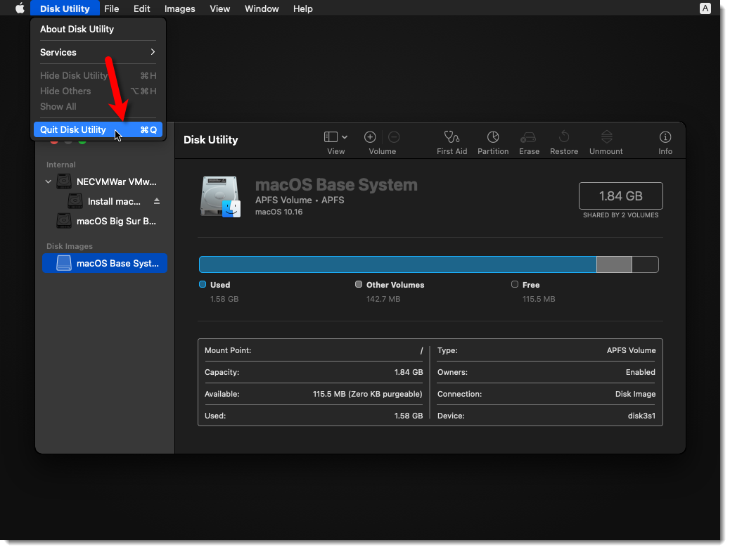 Close Disk Utility 2