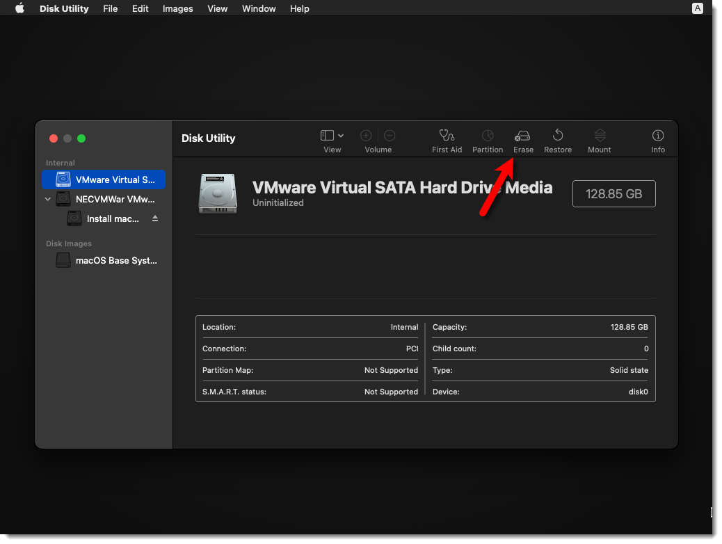 Erase Vmware Hdd
