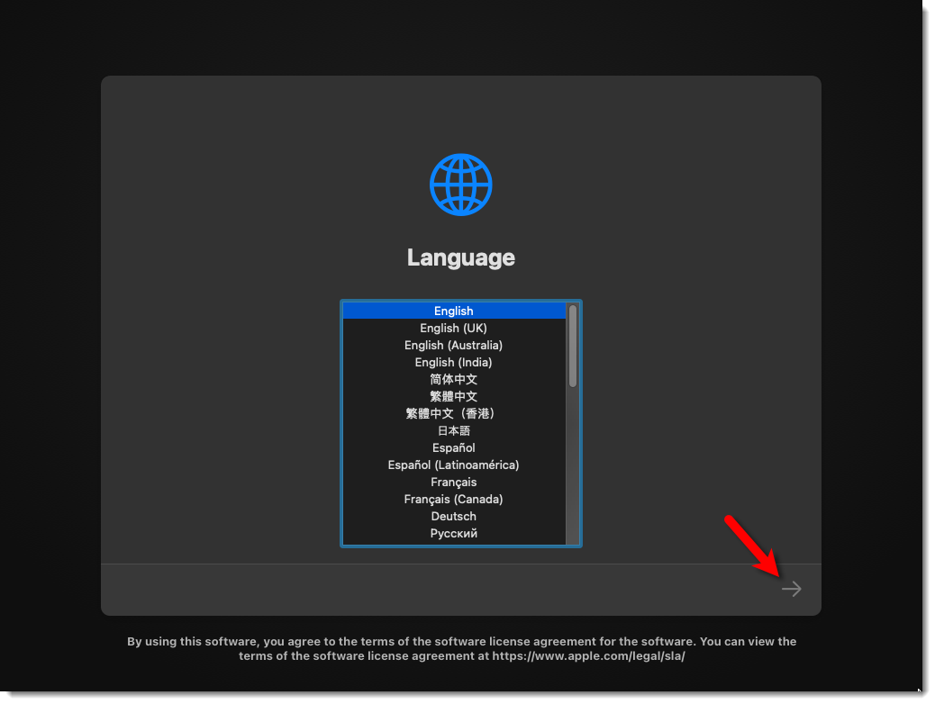 Select English Language